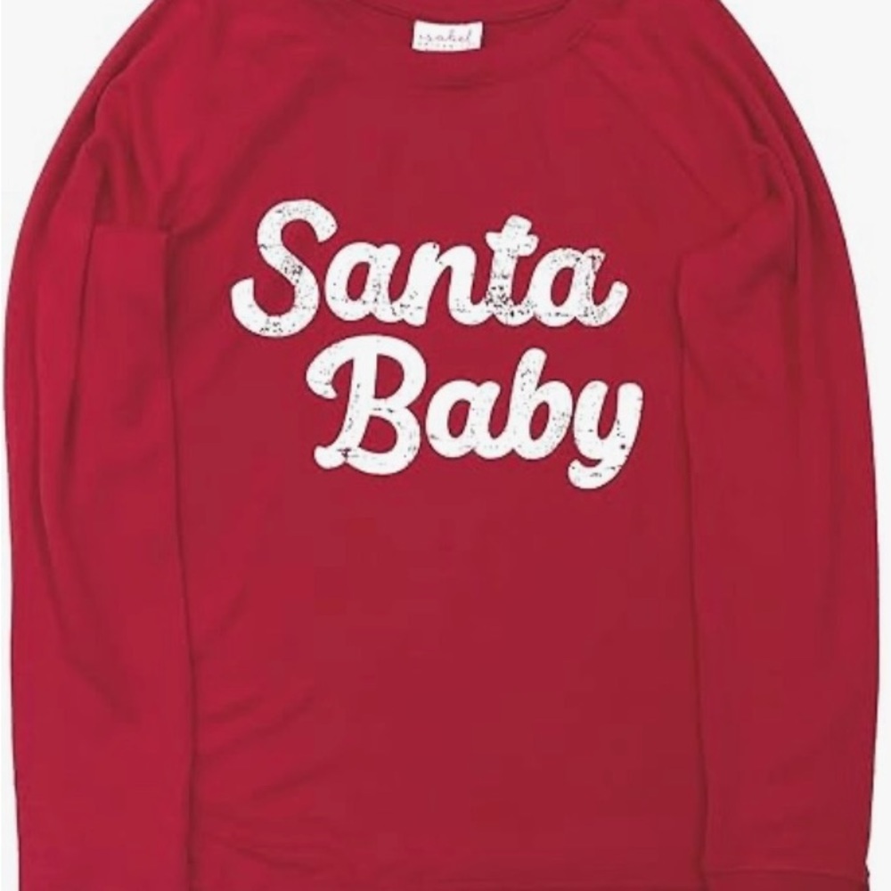 Red/White Santa baby Christmas sweatshirt- materity